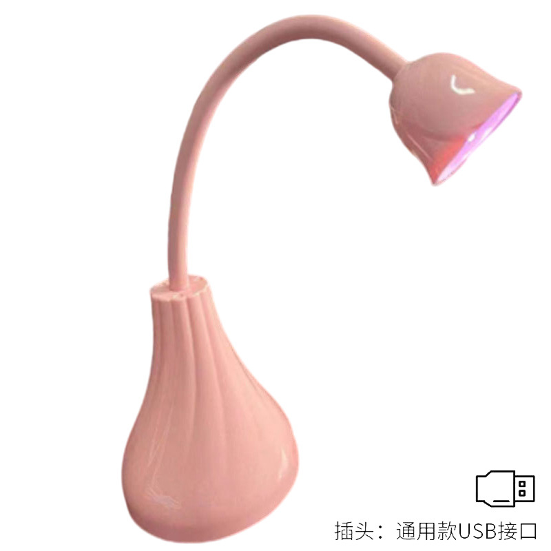 Lámpara de Uñas con Diseño de Rosa, Estilo Japonés, Recargable, Fototerapia, Portátil, Especial para Salón de Uñas, Lámpara de Curado de Gel para Esmalte de Uñas