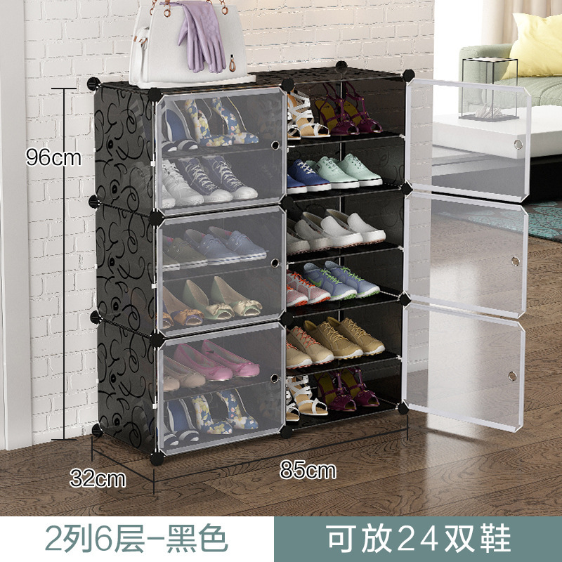 Estante de zapatos simple puerta doméstica multicapa de almacenamiento a prueba de polvo interior nuevo tipo 2026 alquiler transparente gabinete de zapatos de plástico