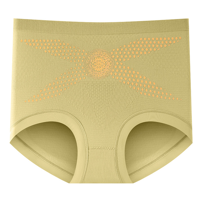 Vendajes dorados, cintura alta, glúteos, ropa interior de abdomen direccional 2024, nueva ropa interior de mujer transpirable de entrepierna antibacteriana de algodón 9A
