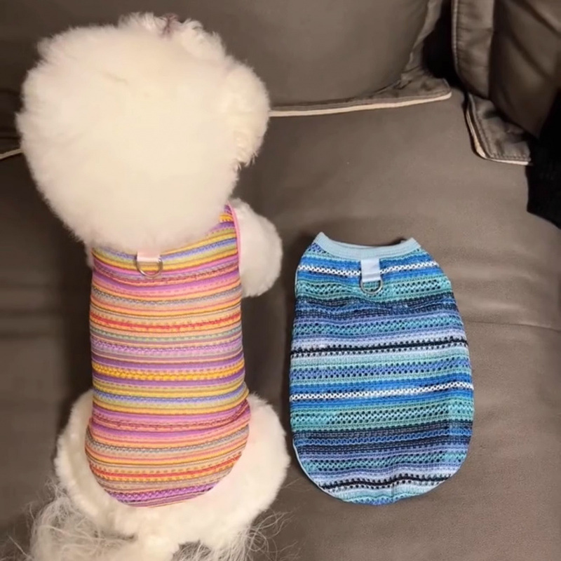 Perros para mascotas Ropa de verano Cachorro pequeño Teddy Bi Bear Pomerania Cat Verano transpirable Chaleco fino hueco
