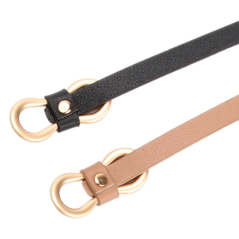 Nuevo cinturón de mujer simple hebilla de 8 palabras vestido de camisa de todo fósforo cinturón estrecho Cinturón fino decorativo de PU sin agujeros