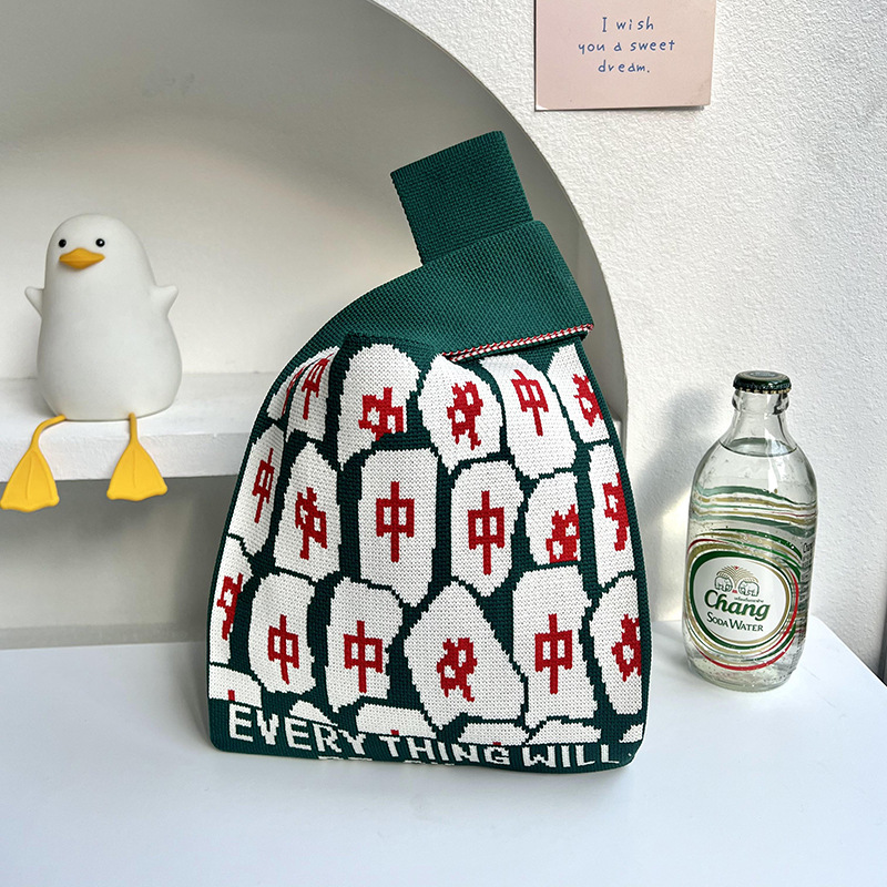 Bolso de punto de flores versión coreana del bolso de hombro de diseño de nicho de moda ins