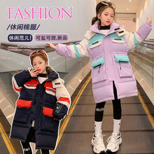 女童棉服冬裝2022新款韓版洋氣中大童冬季棉襖中長款兒童棉衣外套