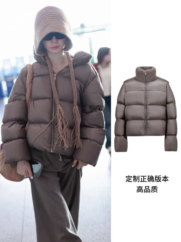 明星戚薇同款羽绒服女2025年早秋新款百搭休闲宽松面包服上衣外套|undefined