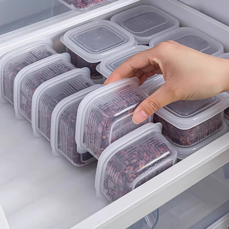 Refrigerator Storage Box Frozen Meat Small Box Frozen Fresh-keeping Box Microwave Oven Food Grain Rice Sub-box