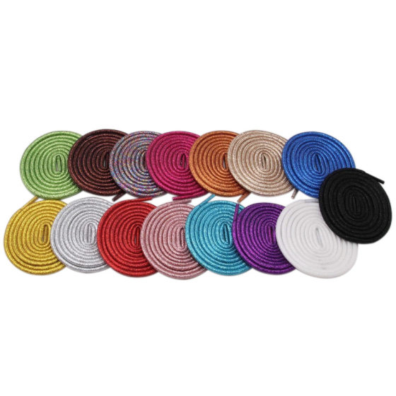 4.5mm shiny round solid color metal wire shoelaces for men and women casual shoes sports martin boots manufacturers wholesale