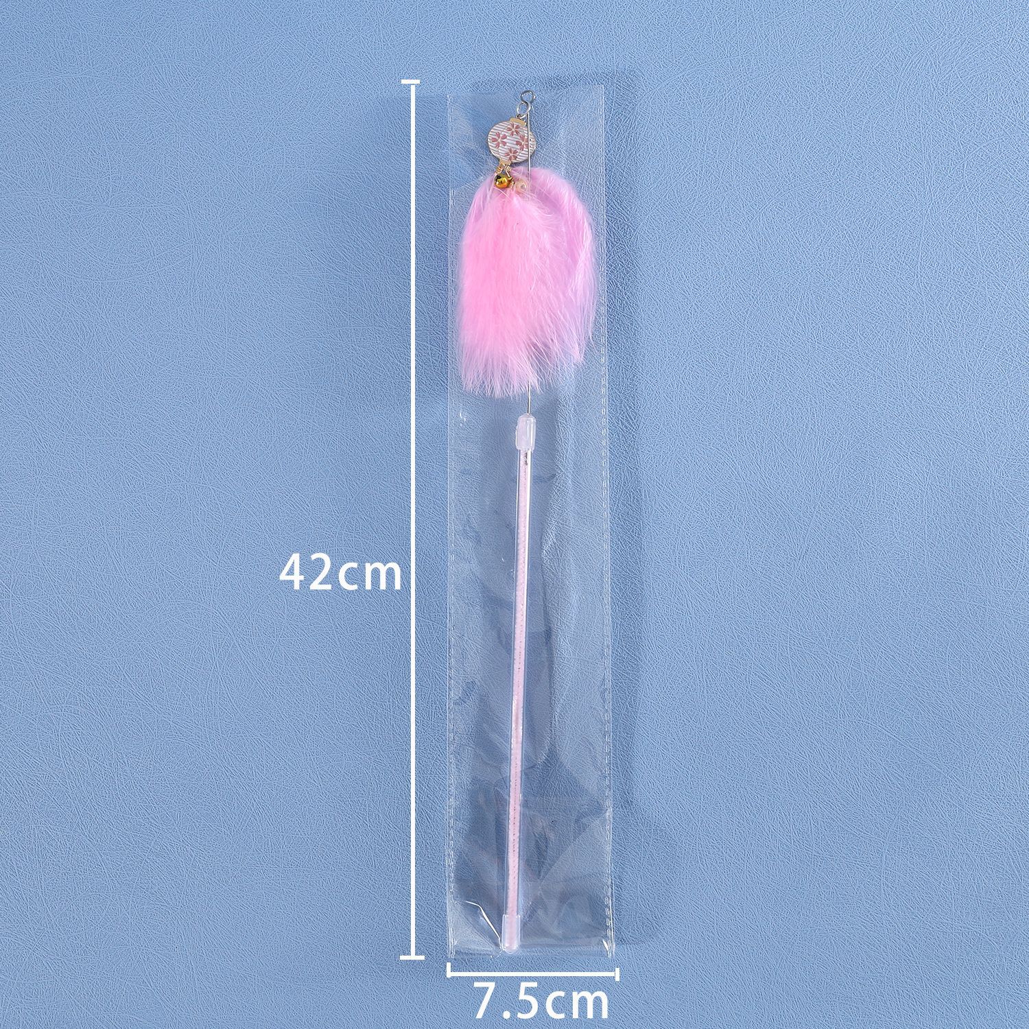 Japonés Rosa pluma hadas divertido gato palo flor linterna ventilador colgante amor interactivo varilla juguete de entrenamiento de sonido