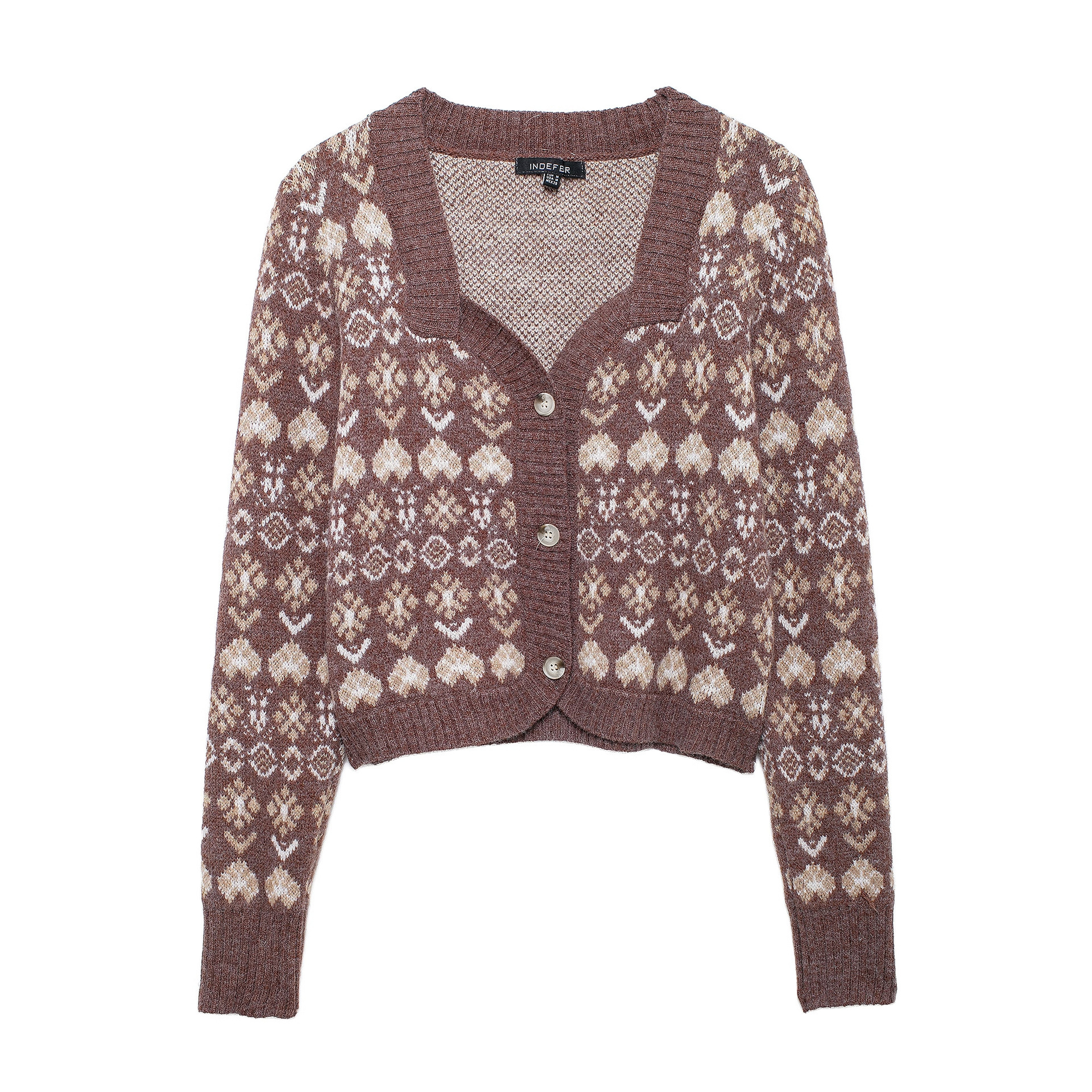 Women's clothing 2024 autumn and winter new style loose jacquard knitted jacket_voghion.com