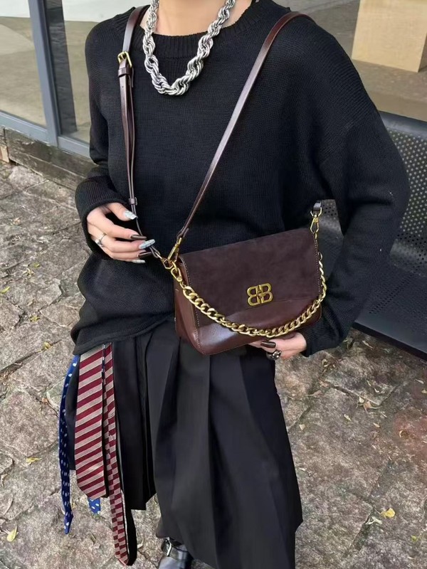 小众设计复古真皮链条腋下法棍包包女2025秋冬新款时尚单肩斜挎包|undefined