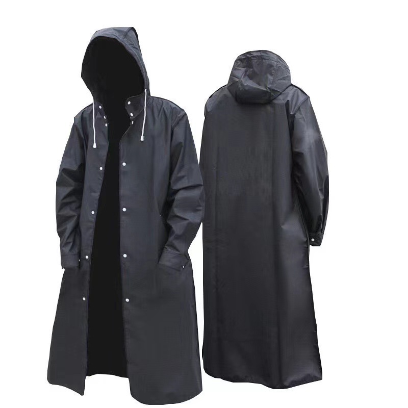 Comercio exterior negro para adultos chaqueta de lluvia sombrero corda de lluvia alargada y gruesa capilla de pesca spot