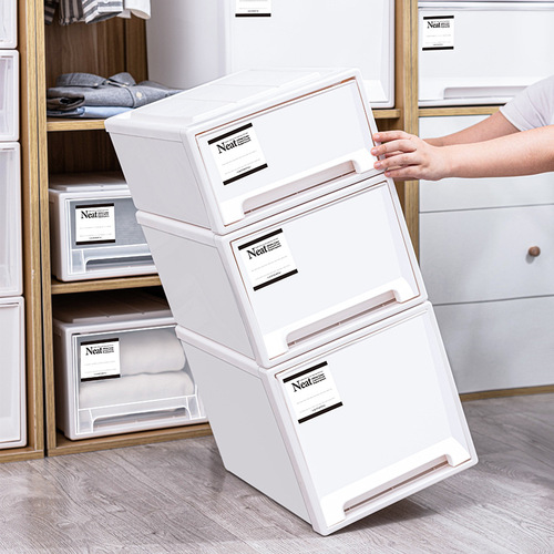 Pure White Thick Drawer Storage Box Home Underwear Clothes Organizer Large Plastic Clothing Storage Box