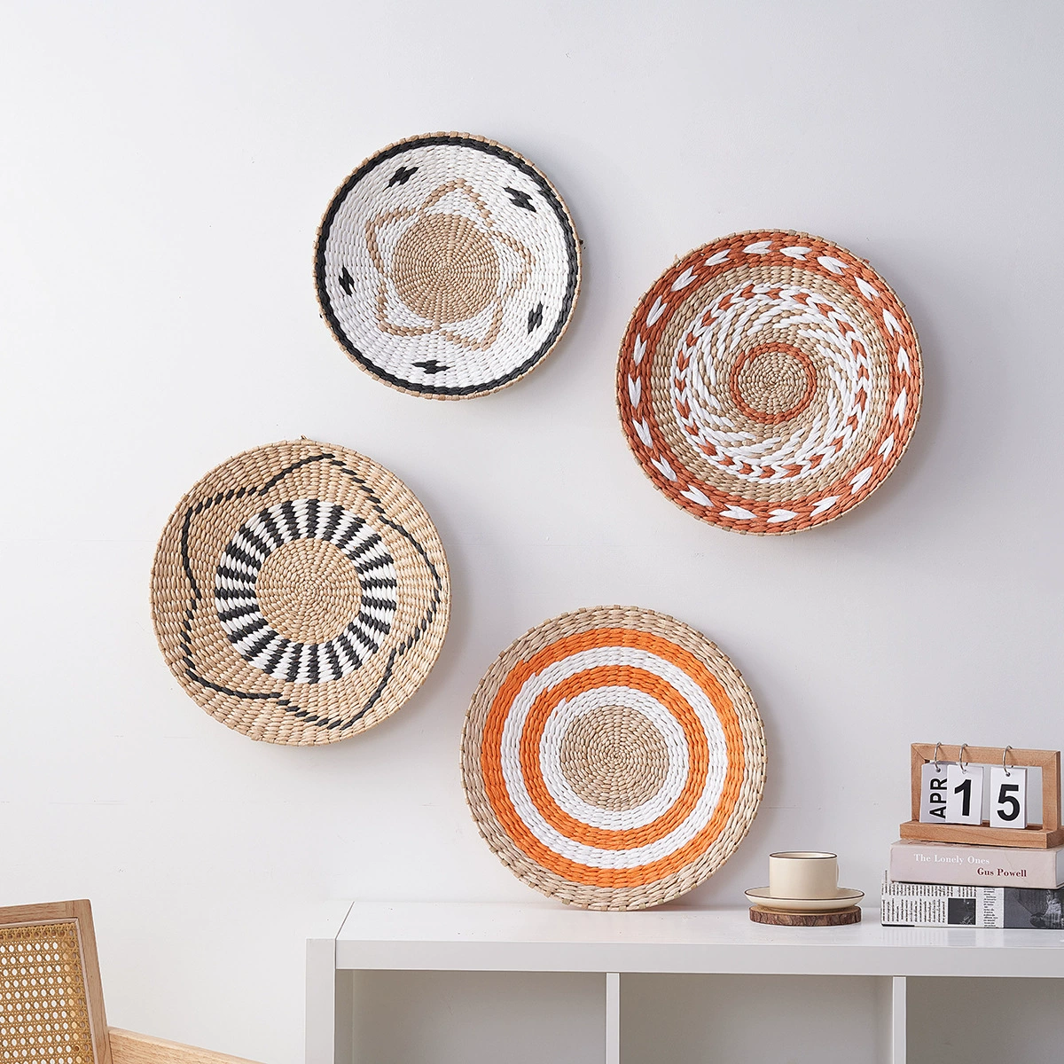 Трансграничные ins ветряная соломенная настенная отделка чистая ручная плетеная трава подвесная украшение гостиная спальня творческое искусство настенное крепление