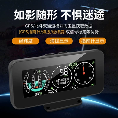 Vehicle HUD – car horizontal slope GPS