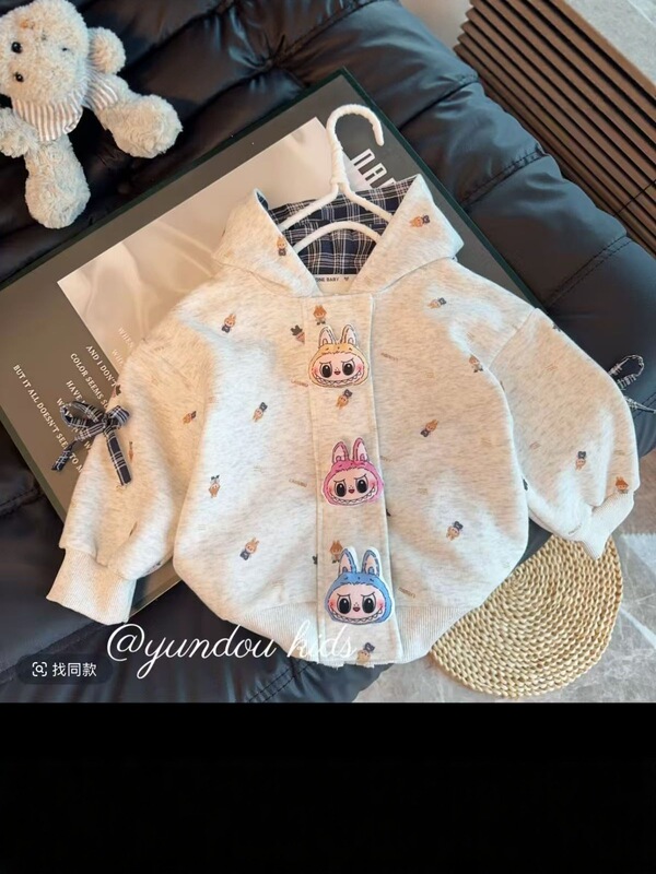 新款儿童家居服套装秋冬可爱卡通睡衣两件套男女童保暖舒适|undefined
