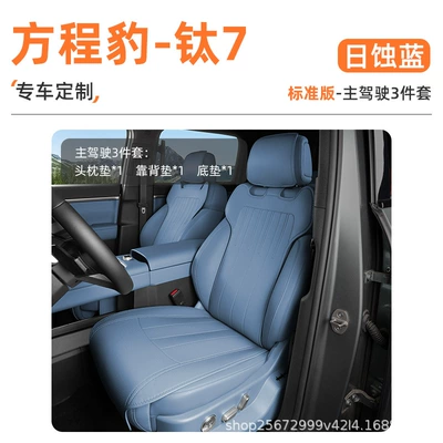 Seat cushion, seat cover: Seat Cushion Models 25-26, Special - eclipse-blue-3-piece-set-main-drivers-bottom-cushion-back-cushion-headrest-cushion-equation-leopard-titanium-7