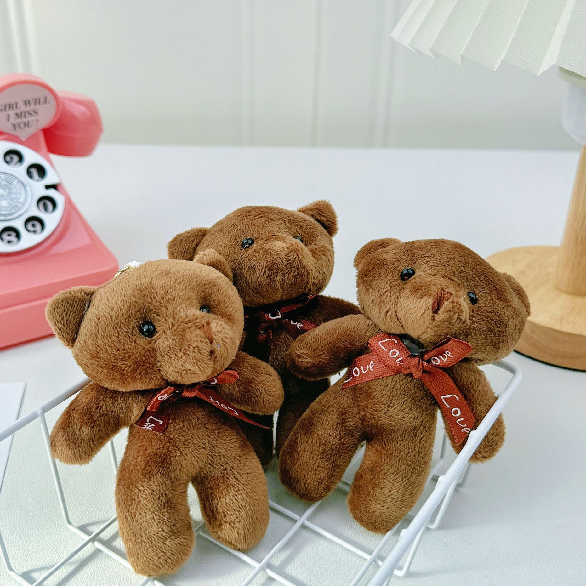 Muñeca de oso de peluche transfronterizo, muñeca de oso de una pieza de felpa, colgante, muñeca de oso, muñeca, juguete al por mayor, mini