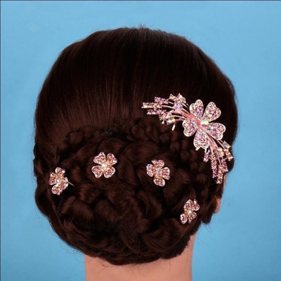 Antiquity Flaxen Hair Korean Edition Hairdressing combination U-clip bride Flaxen Hair Hair plug Hairpin Headdress Ball Hair