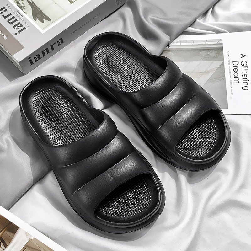 EVA fondo grueso pisar mierda sensación zapatillas caseras mujeres de verano baño interior ocio anti-deslizante zapatillas frías