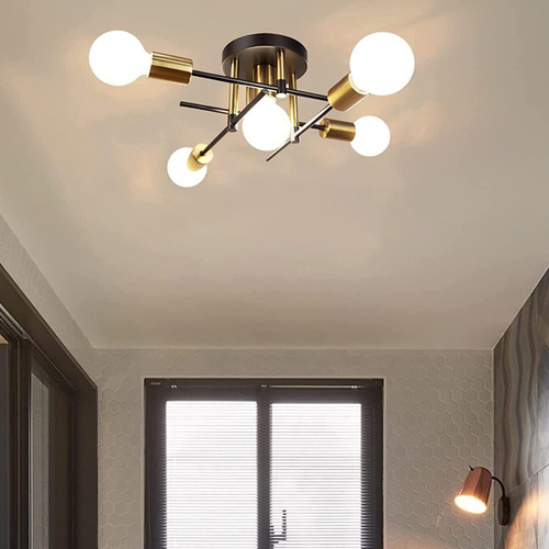 Cross-border creative light luxury ceiling lamp Nordic personalized iron multi-head branch study bedroom lighting home lighting