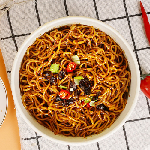 Buckwheat scallion oil noodles barreled buckwheat noodles instant noodles wholesale low-fat no-cook non-fried instant food