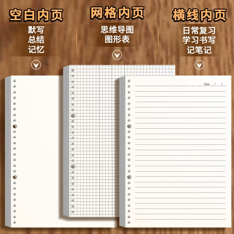 Loose-Leaf Notebook A5/A4/B5, Gradient Cover, Tear-Off 60 Sheets, Student Spiral Notebook
