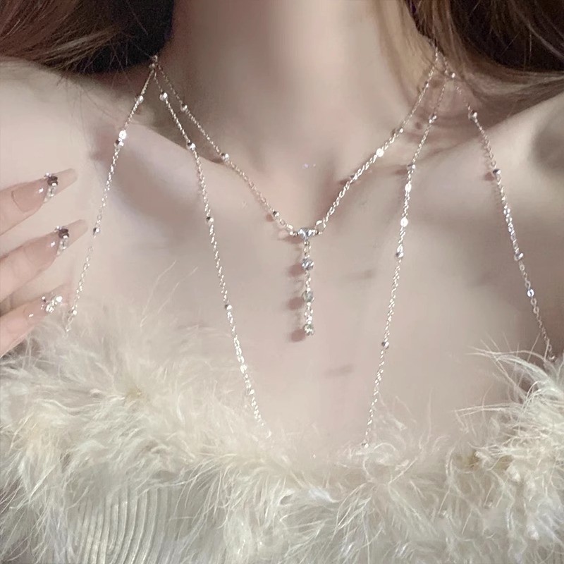 Cadena de pecho deseo puro collar sexy Cadena de cuerpo femenino Red ins cadena chica caliente pequeña camisola accesorios Cadena de clavícula