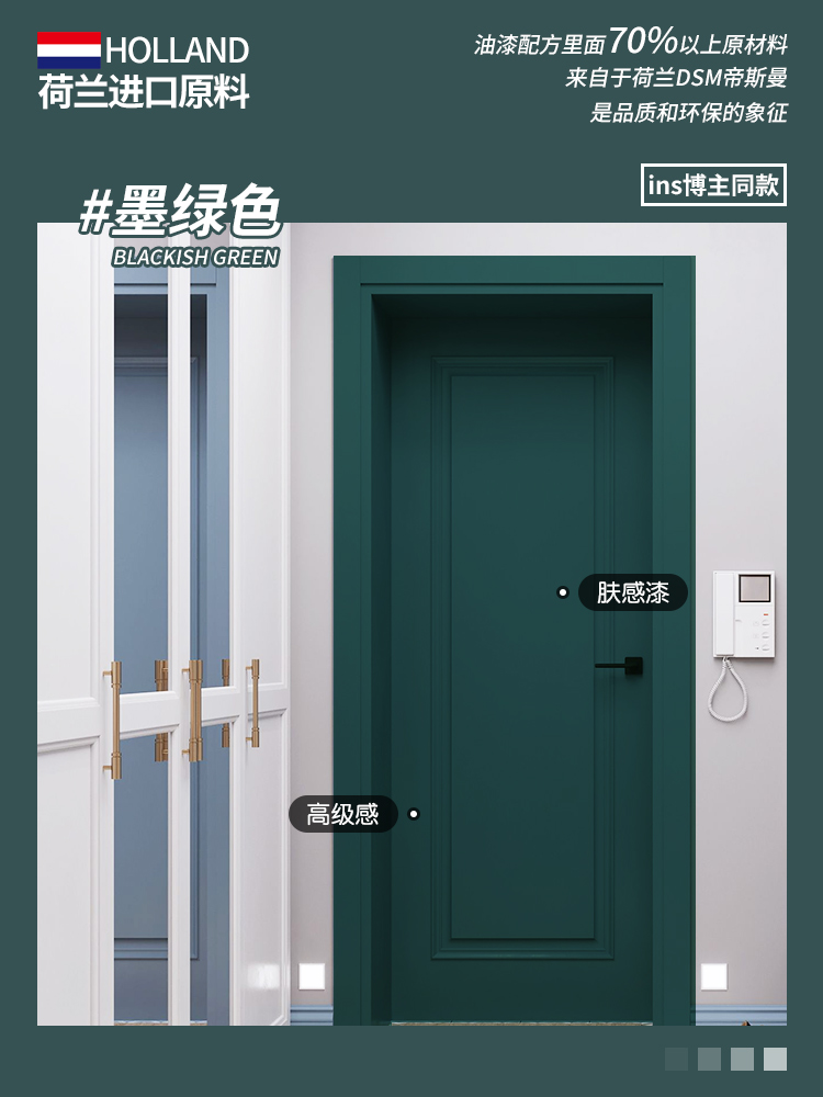 진한 녹색 (보호 필름 + 롤러 + 브러시 + 질감 종이 + 장갑 포함) -0.5kg