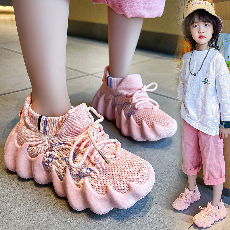 Zapatos de coco para niños 2025 nuevos zapatos de primavera y otoño para niños zapatos de malla transpirables para niñas zapatos de carreras para niños