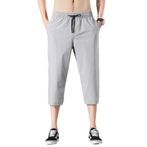 Source manufacturer casual men's wear mid-length pants for men's quick-drying sports summer ice silk thin fashion brand loose breathable