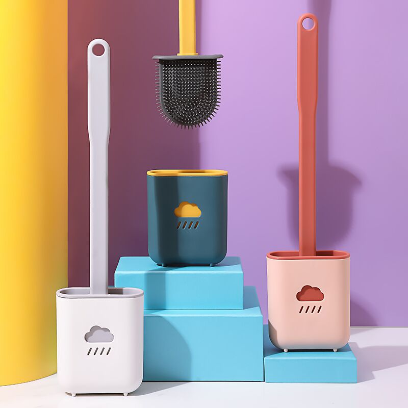 Household Silicone Toilet Brush Wholesale Cleaning Brush Toilet Brush Toilet Brush Wall Type With Base Long Handle Brush Plastic
