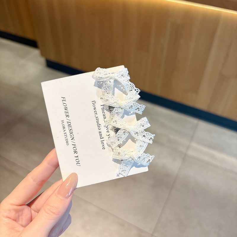 小号蕾丝发饰可爱发夹发卡碎发夹蝴蝶结刘海韩系风心少女侧边田园|undefined