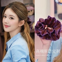 热卖款赵露思同款平纹段雪纺布印花面料制作大肠圈头饰饰品面料