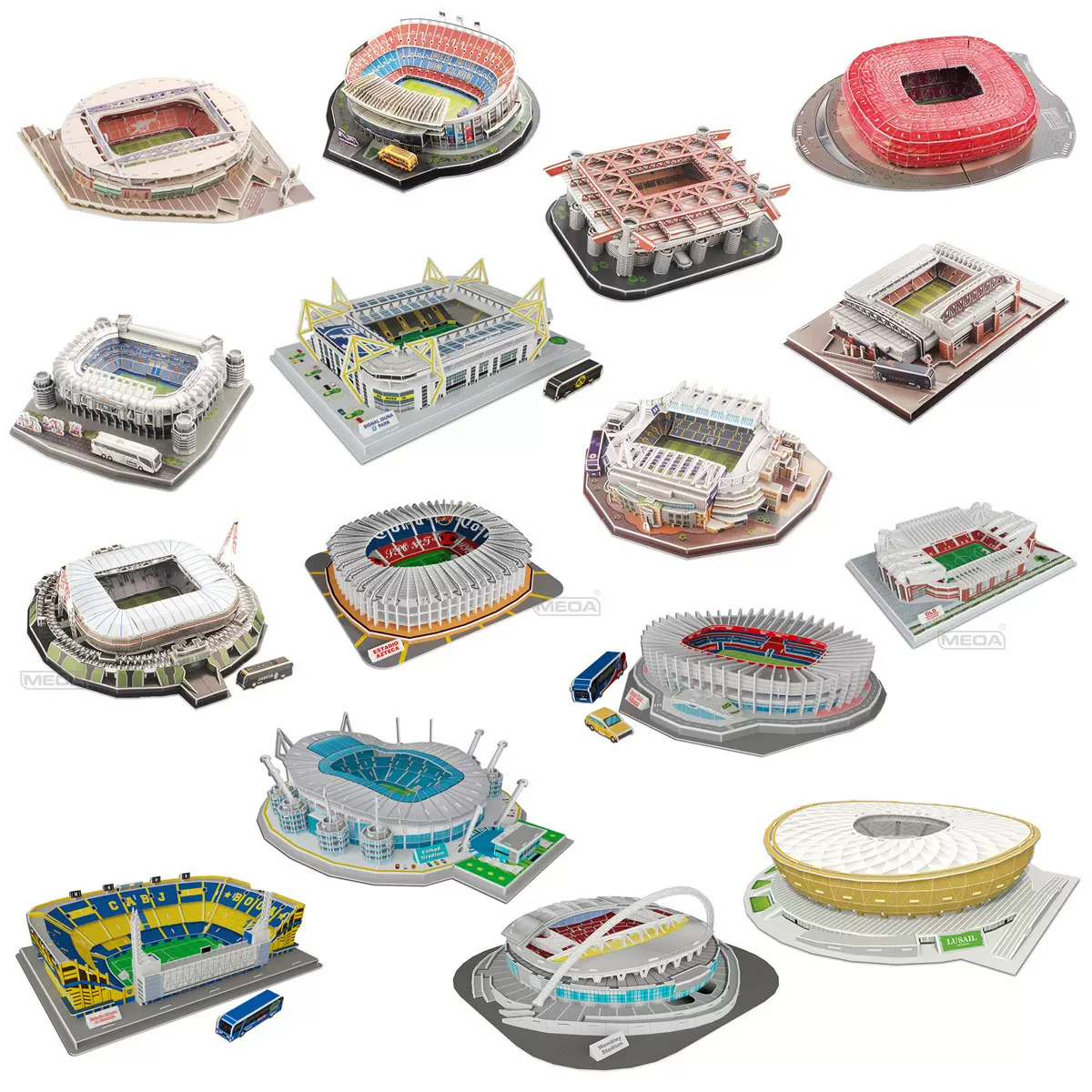 体育球场模型旅游球迷周边世界杯足球建筑模型3D拼图儿童玩具跨境