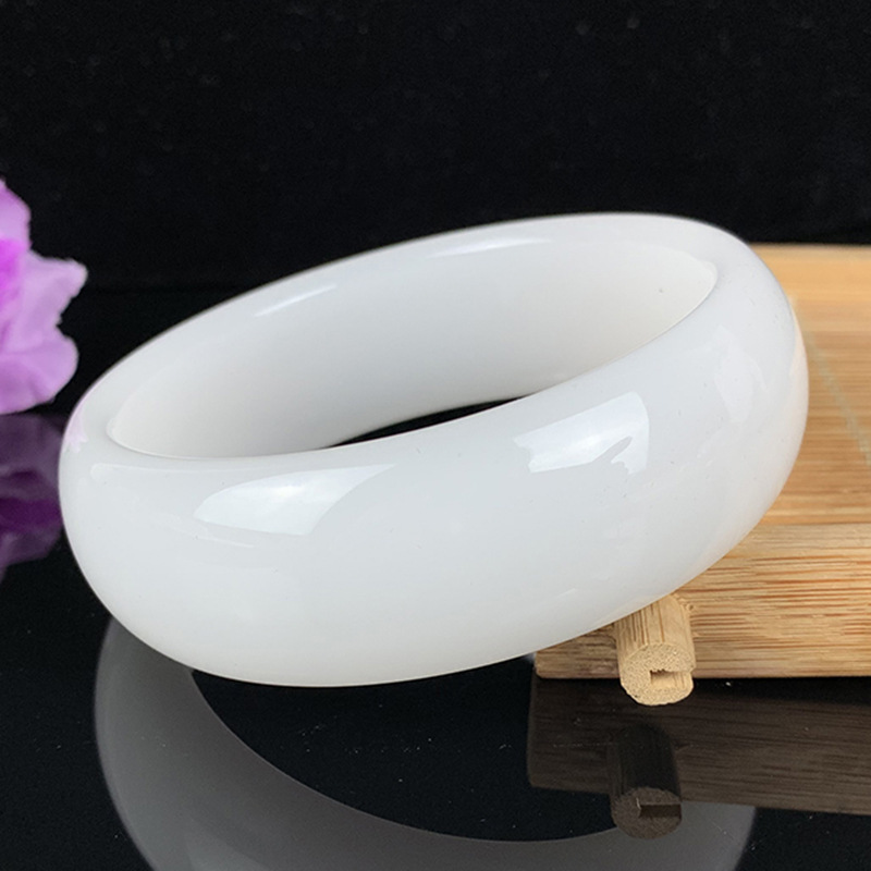 Clearance Jade Bracelet Xinjiang Hetian Jade Suet Grade White Jade Bracelet Kunlun Jade Plus Wide Bracelet True Jade Women's Jade Clearance Jade Bracelet Xinjiang Hetian Jade Suet Grade White Jade Bracelet Kunlun Jade Plus Wide Bracelet True Jade Women's Jade