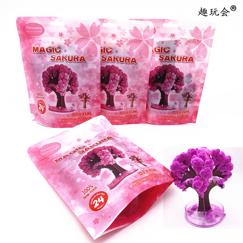 Cross-border DIY early education science experiment paper tree will bloom and crystallize magic Christmas tree Christmas decoration ornaments