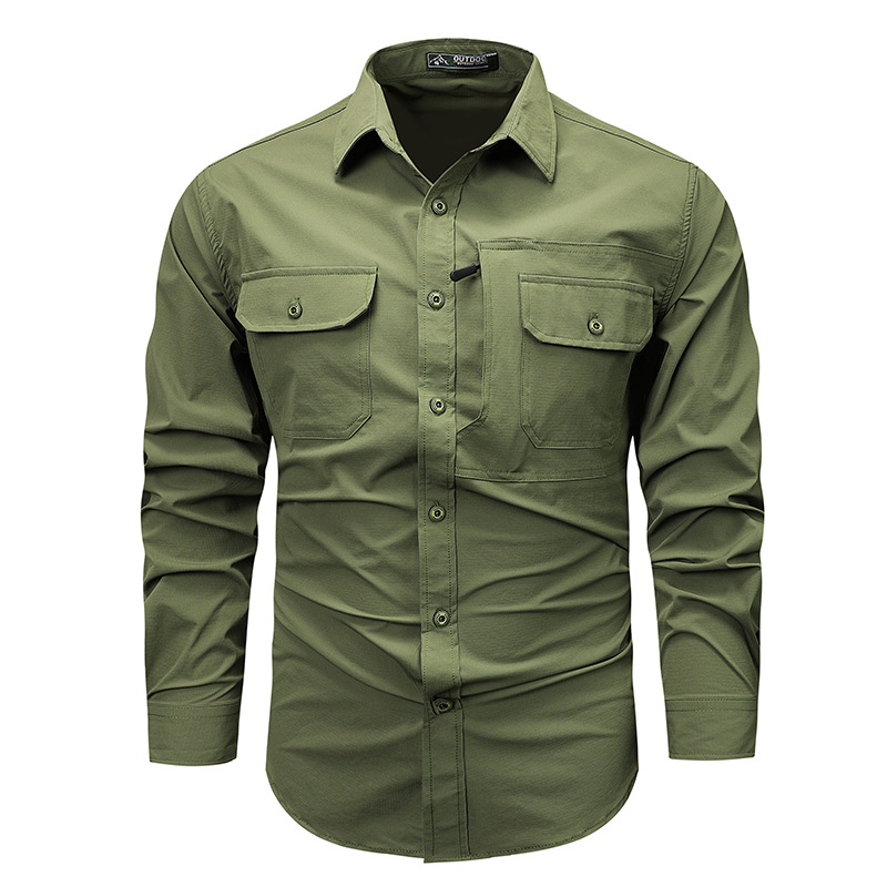Camisas tácticas al aire libre para hombres primavera y otoño nuevo elástico secado rápido desgaste camisa militar de montaña para hombres