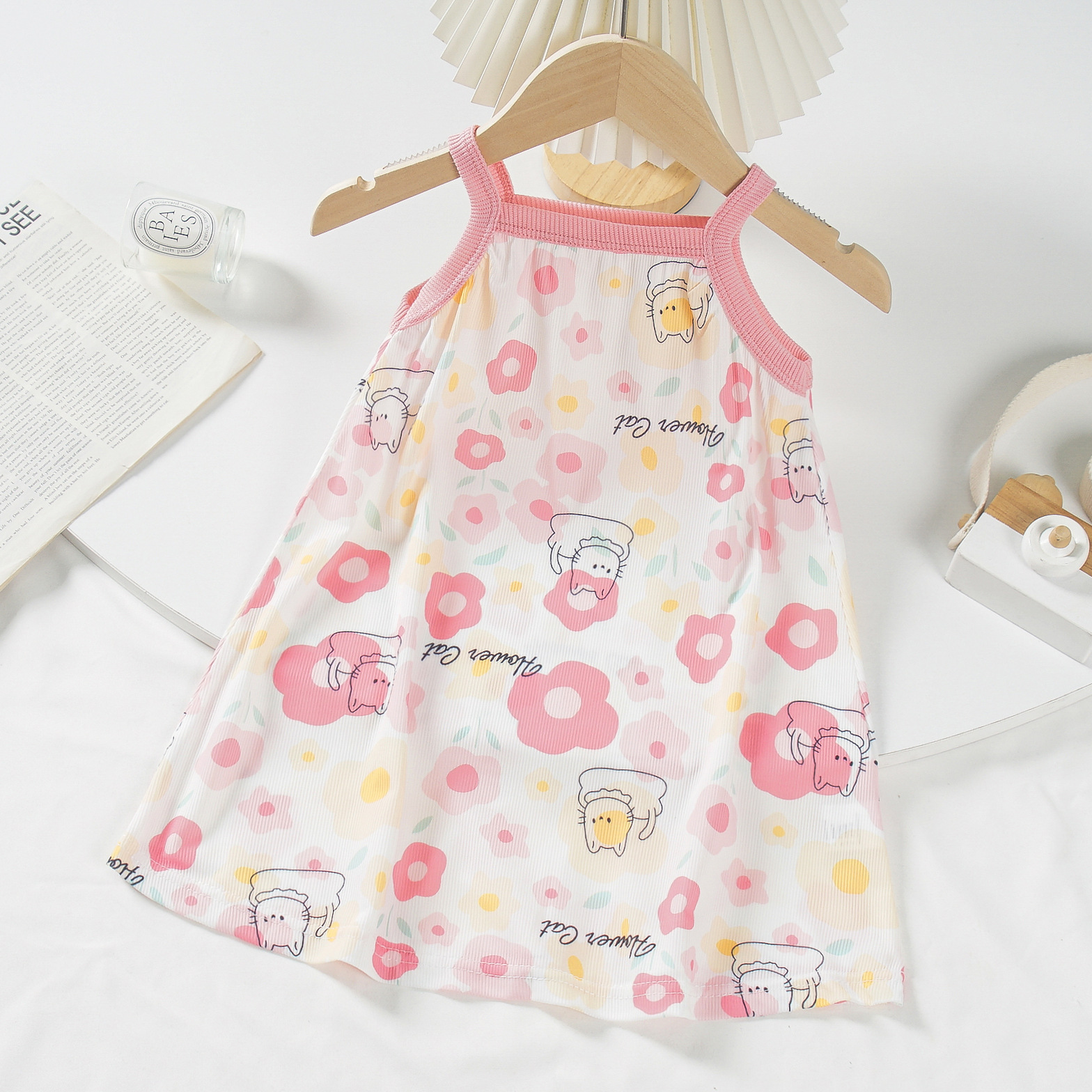 Vestido de princesa para niñas, novedad de verano 2023, vestido bonito con tirantes de dibujos animados para niñas, vestido de princesa para niños