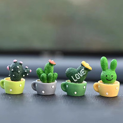 可愛麼麼噠彈簧動物組仙人掌小盆栽彈簧汽車擺件蛋糕烘焙裝飾品