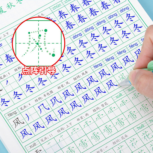 Grade 1-5 Chinese Language Textbook Workbook for Practice Writing Characters—Aligned with the People's Education Edition