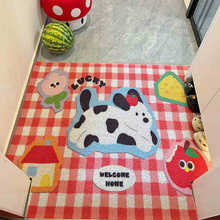 INS风卡通入户门地垫玄关进门除尘丝圈地垫耐脏可裁剪易打理门垫