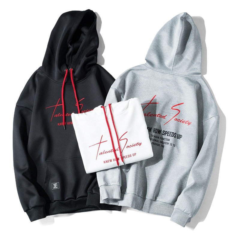 Suéter de los hombres primavera y otoño nuevo suéter con capucha suelta abrigo de moda carta impresa Jersey transfronterizo