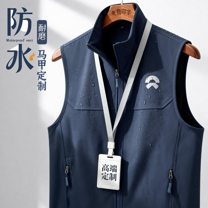 Waterproof Softshell Vest Workwear Custom Logo Printing Corporate Exhibition 4S Store Business Vest Workwear Vest Men's Style