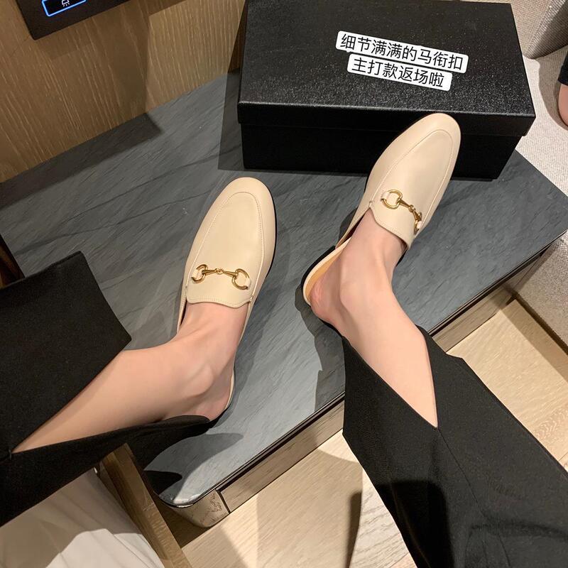 [Sheii Su Yinyin] Cases Cocktail Club ~ Horsebit Baotou Mule Slippers Women's Half-Flop Outer Sandals