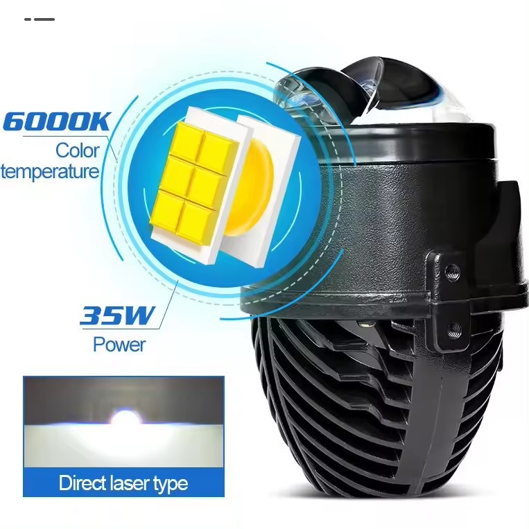 Juego de faros LED de doble lente modificado de luz lejana y cercana