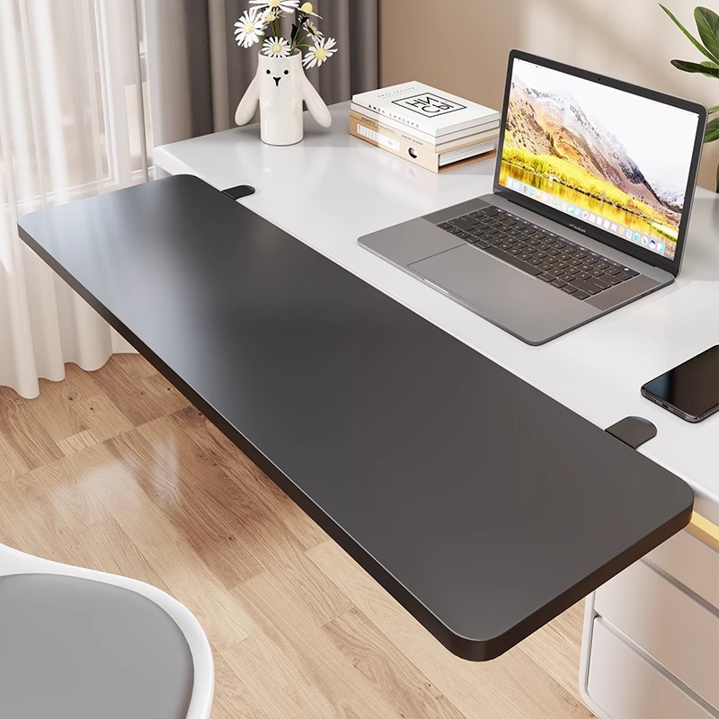 Desktop Extension Board Foldable Computer Desk Keyboard Tray Punch-Free Desk Extension Widening Arm Support Frame