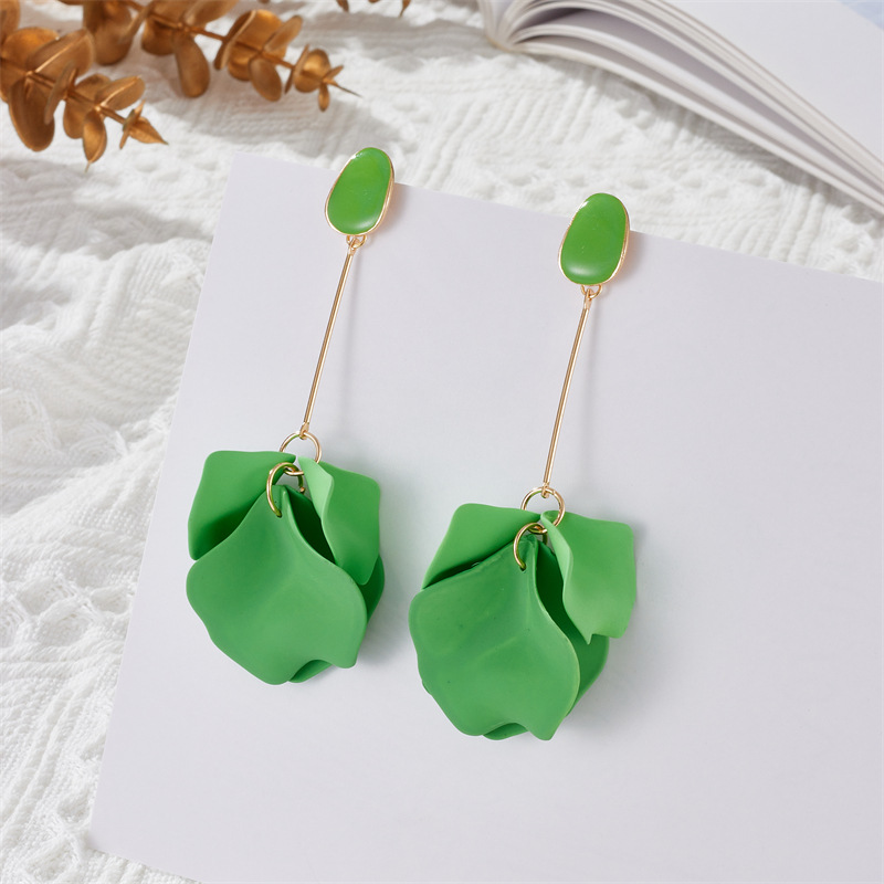 Holiday, Travel Occasion 1 Pair Casual Simple Style Petal Stoving Varnish Arylic Drop Earrings