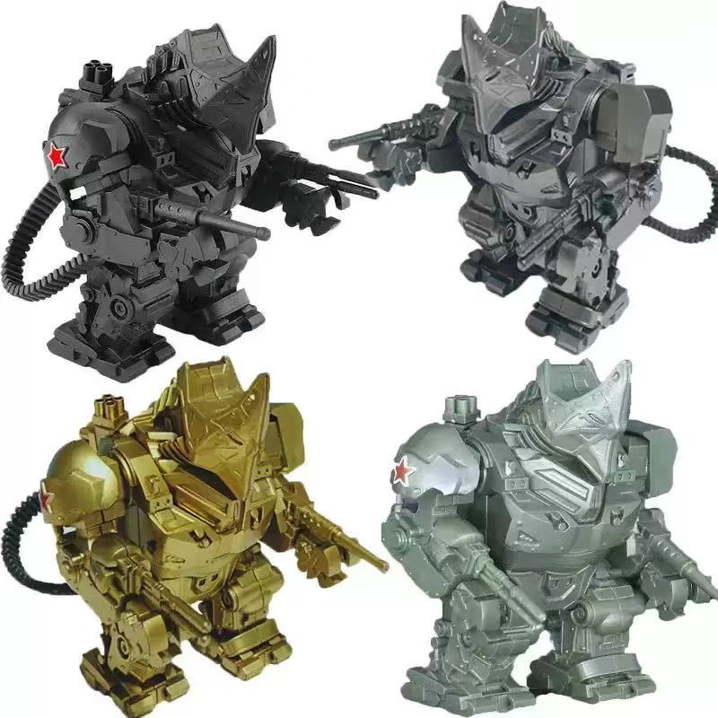 Third-Party Silver and Iron Color Version of Rhino Mecha Omc Hero Minifigure Extraordinary Villain Spider Assembled Building Block Toys