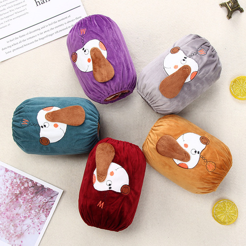 Plush cloth sleeves for boys, short, learning, autumn and winter anti-fouling sleeves for adults, student hand sleeves for children and girls