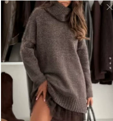 Dark brown sweater single piece