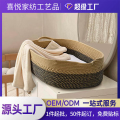 防水パッド付きのクロスボーダーベビーバスケット、ポータブルベビーバスケット、おむつ替え台、コットンロープスリーピングバスケット、ベビーおむつ替えバスケット